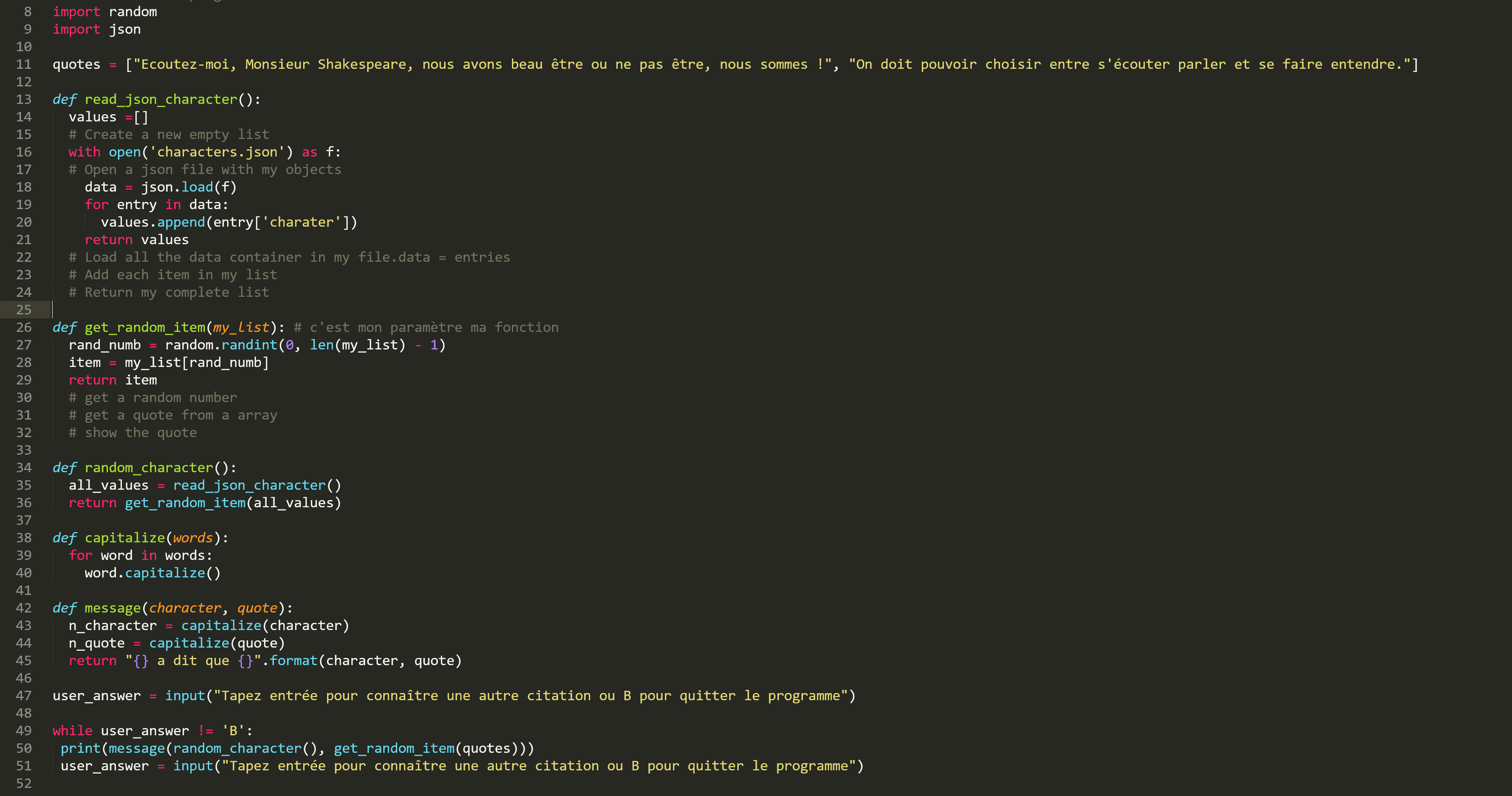 [Résolu] Cours Démarrer votre projet avec Python - [BONUS] Stockez des ...
