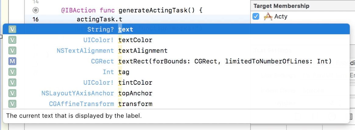 Xcode property autocompletion