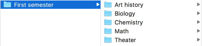 First semester folder structure