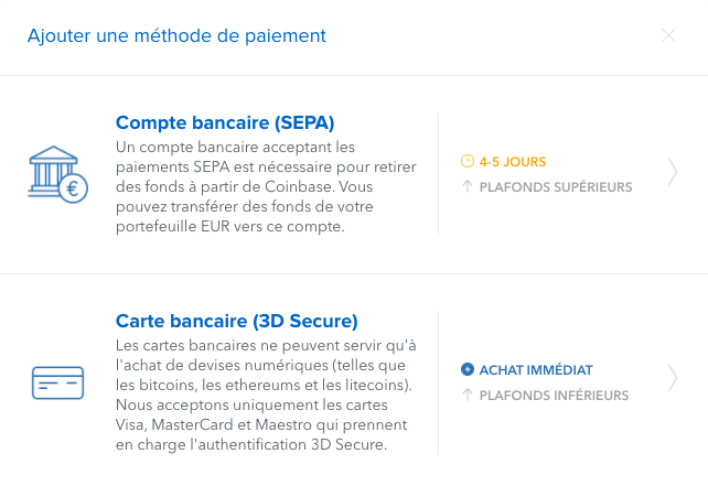 Choix de la méthode de paiement