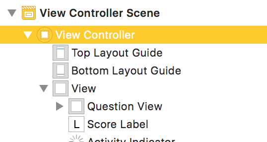 1. Dans le storyboard, sélectionnez le View Controller