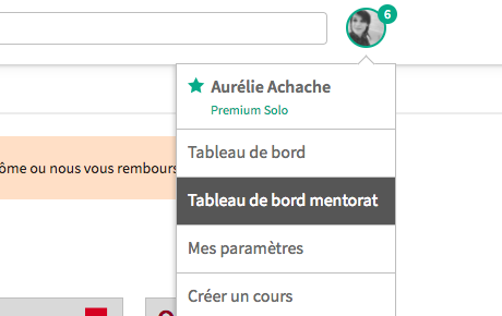 Menu du mentorat