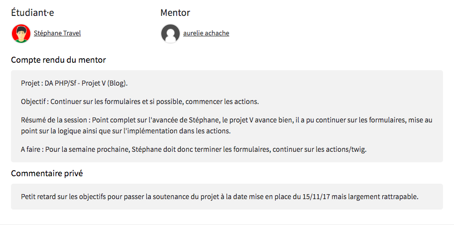 Un exemple de note
