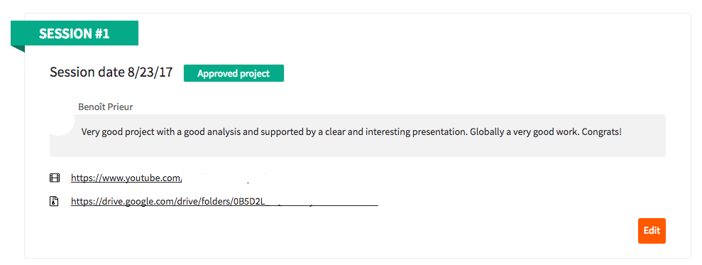 Approved presentation