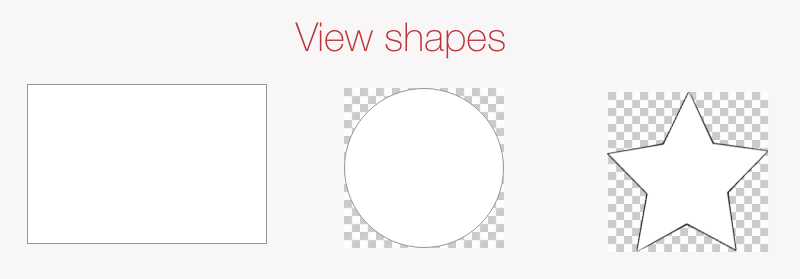 View shapes represented by rectangular area