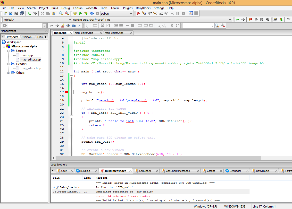 undefined reference to... avec Code::Blocks - (crise de nerfs...) par ...