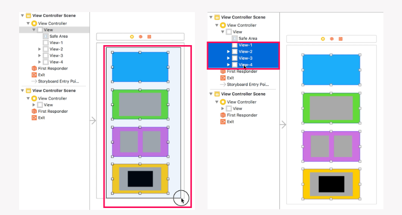 Select elements on a screen