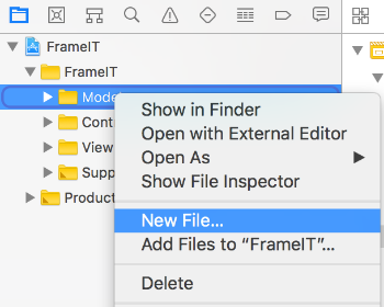 Create new file in Model folder