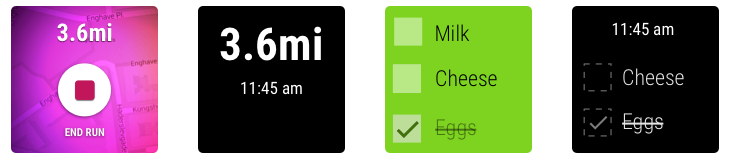 Deux exemples d'applications en modes ambients vs interactifs