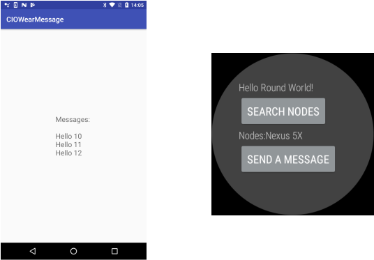 Résultat lors de la transmission de messages de la montre vers le téléphone