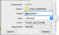 Create Color button action