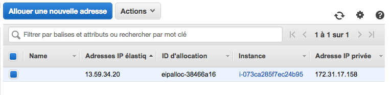 Notre IP Elastic a été associée à une instance