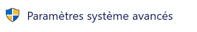 Paramètres système avancés dans le panneau de configuration Windows