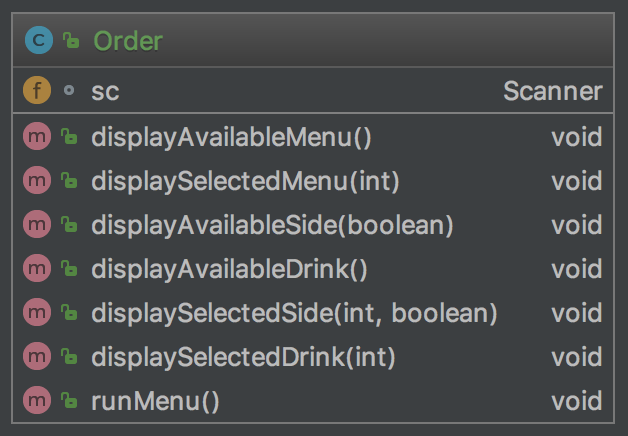 Diagramme de classes UML avec le Scanner sc via IntelliJ Ultimate