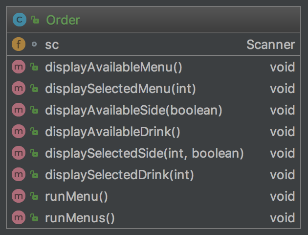 Diagramme de classes UML avec runMenus via IntelliJ Ultimate