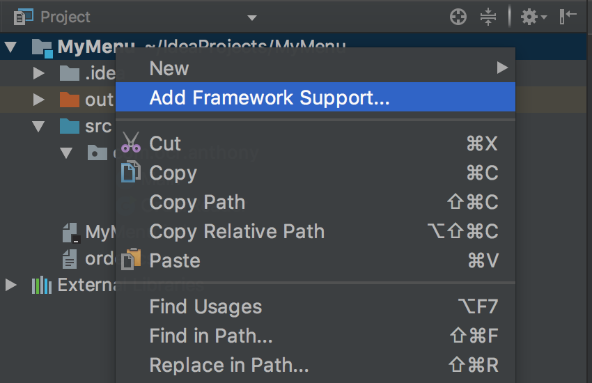 Ajouter un framework