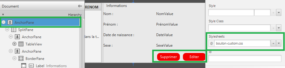 Changer le style de tous les boutons d'une hiérarchie