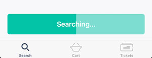 A search bar fills as your request gets closer to completion.