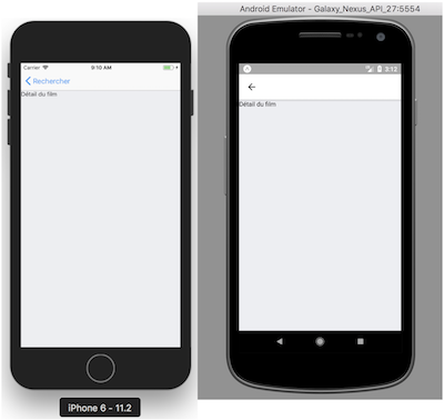 Naviguer sur la vue FilmDetail sur iOS et Android