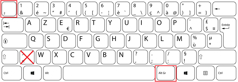 clavier azerty touche supérieur inférieur manquante