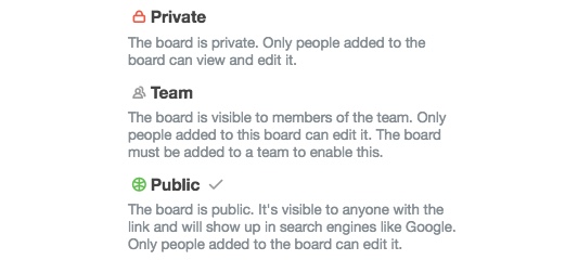 Trello's Privacy Settings