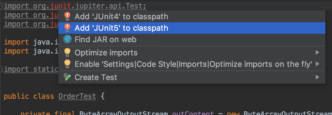 Ajout JUnit 5.0