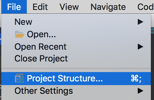 File > Project Structure...