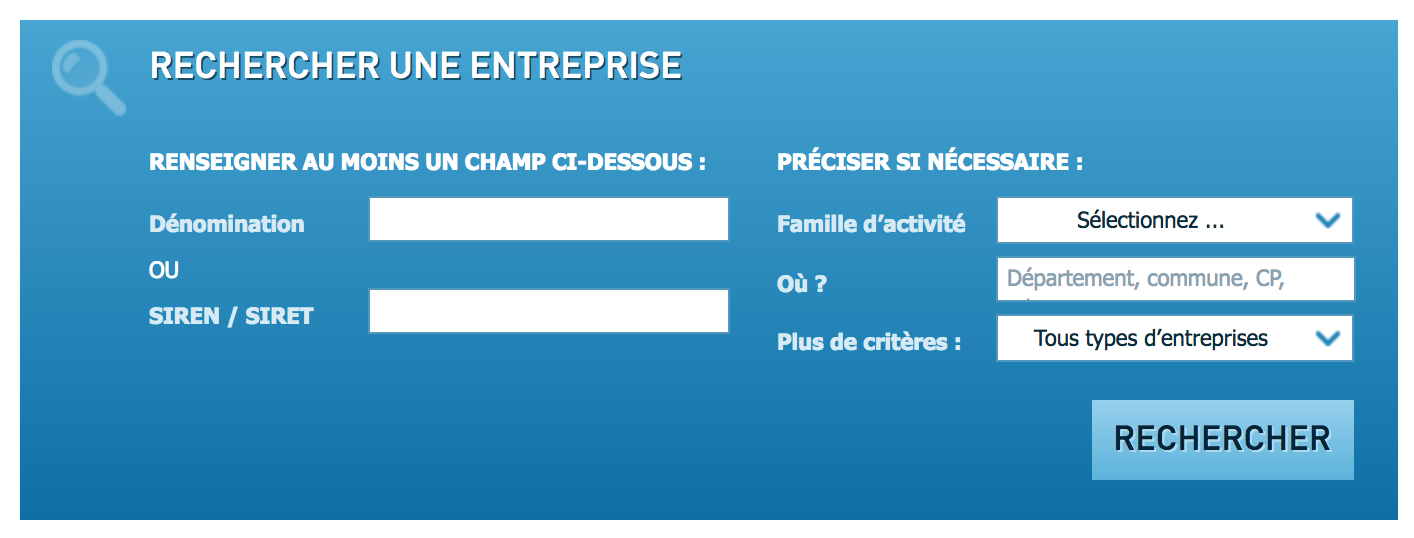 Vous pouvez rechercher les comptes d'une entreprise sur internet