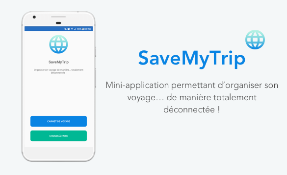 Aperçu de la mini-application SaveMyTrip vierge