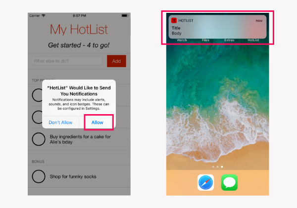 Local Notifications test