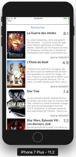 Application avec une seule vue : Recherche