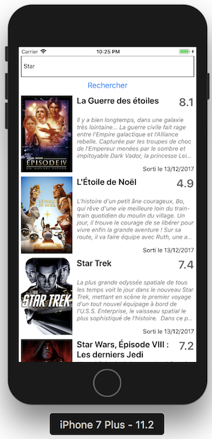 Application avec une seule vue : Recherche et marginTop à 20