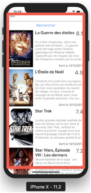 Zone de sûreté créé par la SafeAreaView