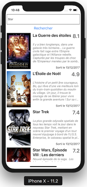 SafeAreaView sur notre vue recherche