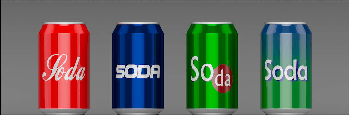 Différentes canettes de soda