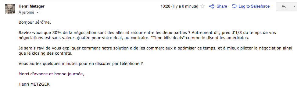 Exemple de mail de relance