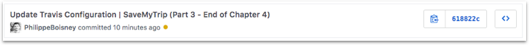 Le service Travis s'exécute sur votre commit...