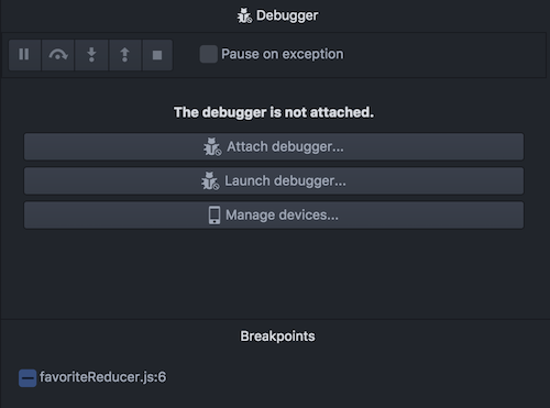 Menu debugger de Nuclide