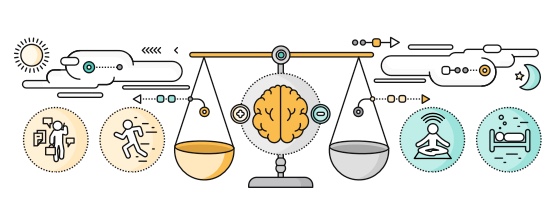 Illustration of a balance to reflect different sides of psychology.