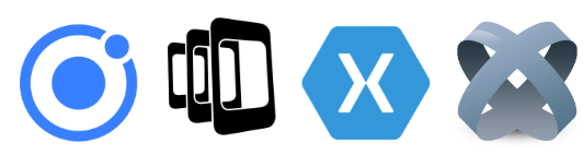 De gauche à droite : Ionic, PhoneGap, Xamarin et Titanium