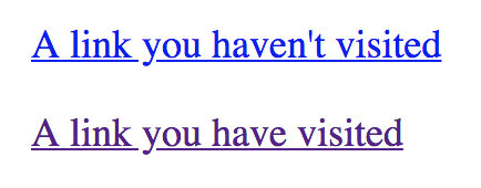 Default link colors (blue for unvisited, purple for visited)