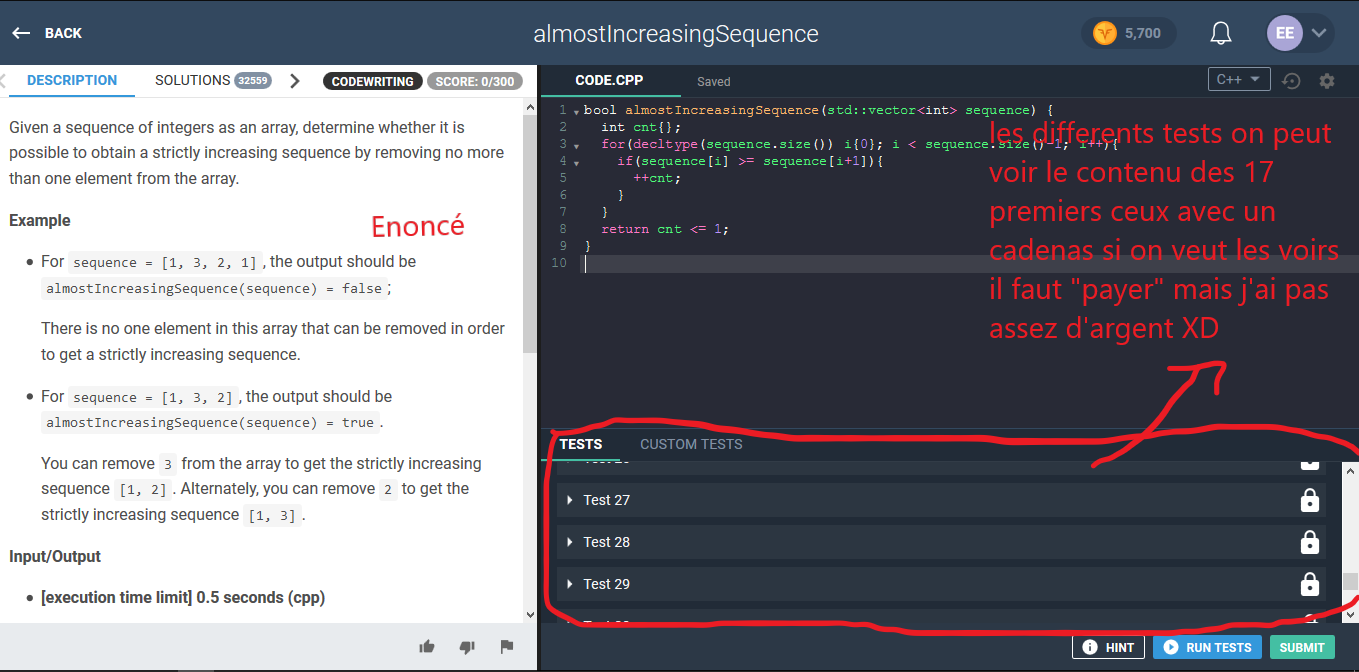 [Résolu] Exercice suite croissante codefight par Eexy - OpenClassrooms