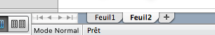 Ficher Excel contenant deux onglets