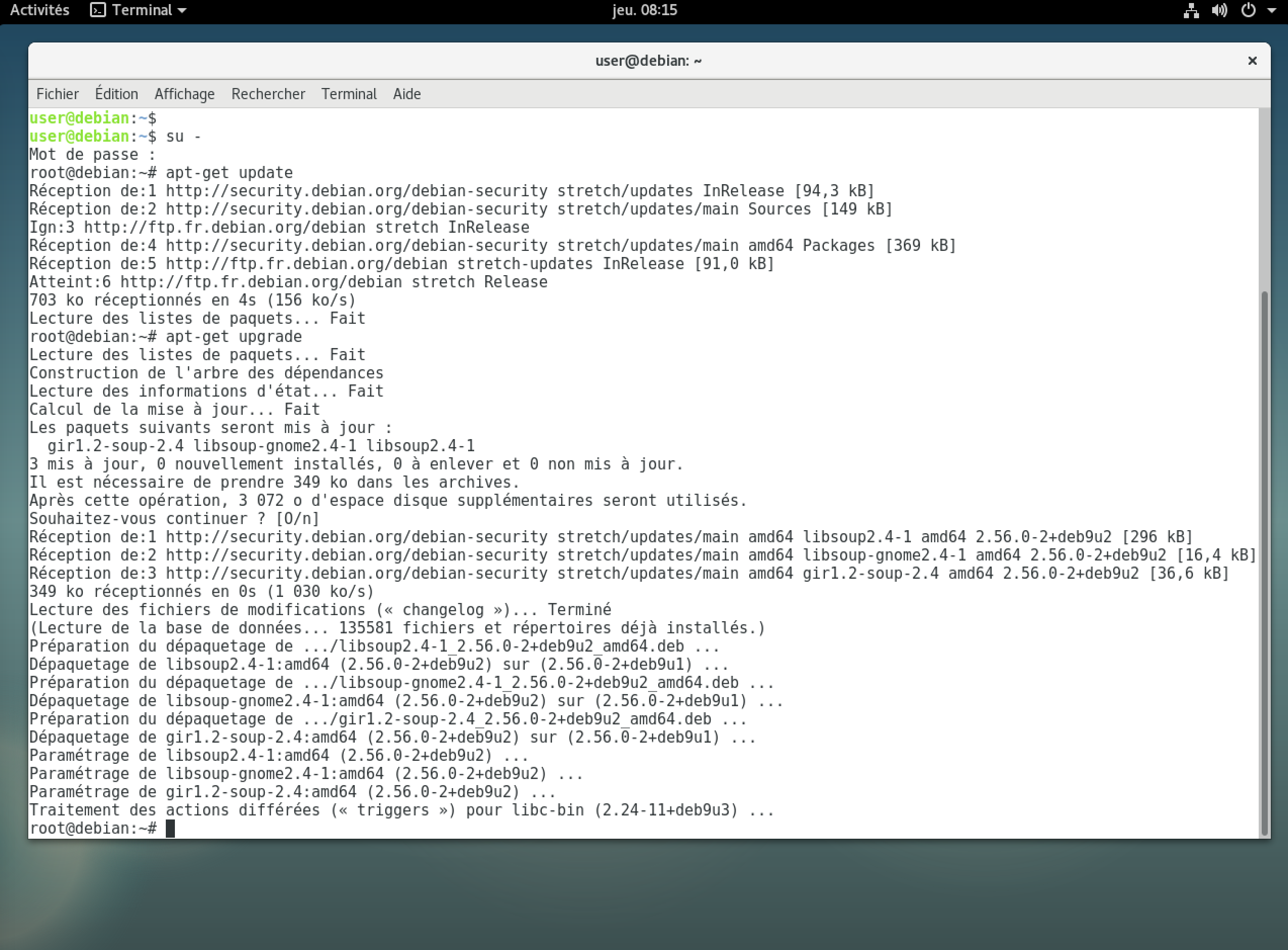 Procédure de mise à jour de Debian 9