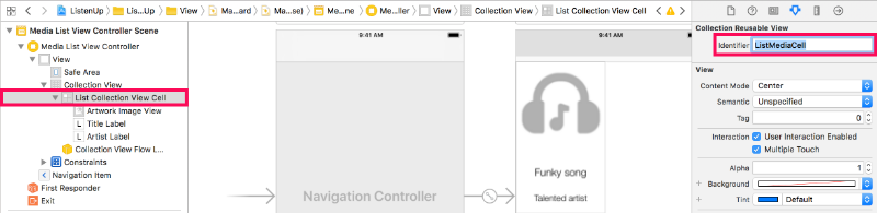 Configure cell identifier attribute in storyboard