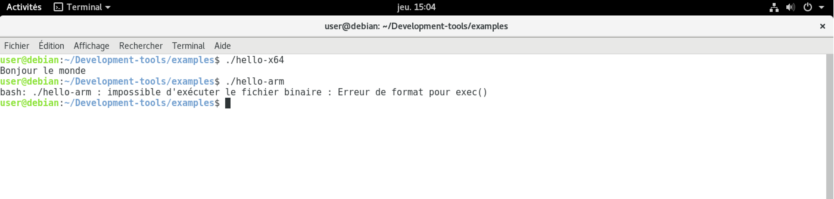 Exécution de