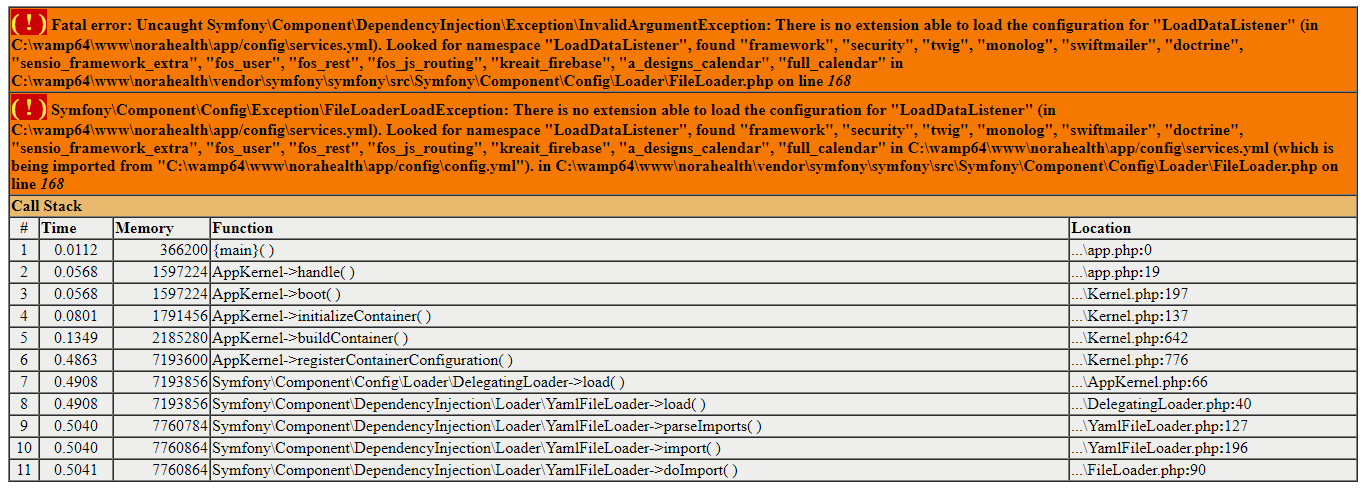 Configuration exception. Fatal Error Uncaught exception. Fatal client. Error message example. Фатал клиент гуи.