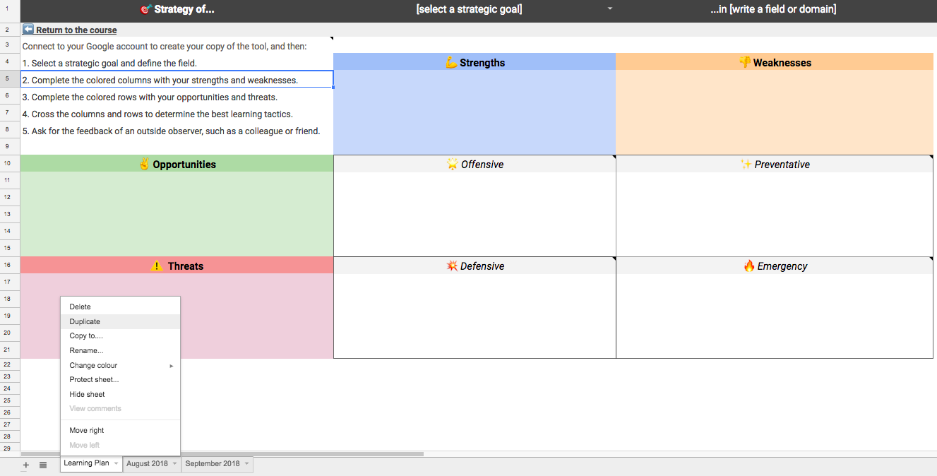 How to duplicate a tab in your document.