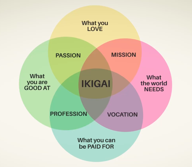 Place your opportunities in your Ikigai diagramme.