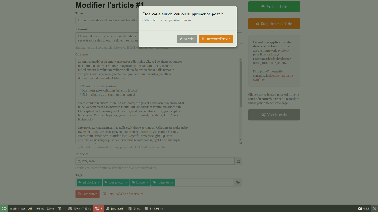 Suppression d'un article du Blog de Zozor